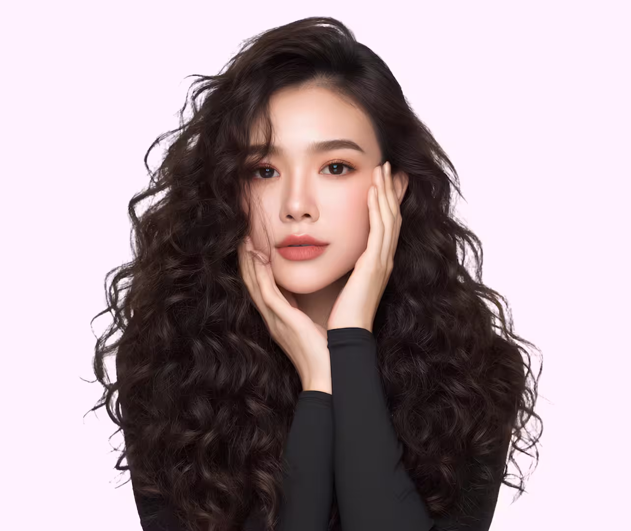 Professional perm for a gorgeous asian woman